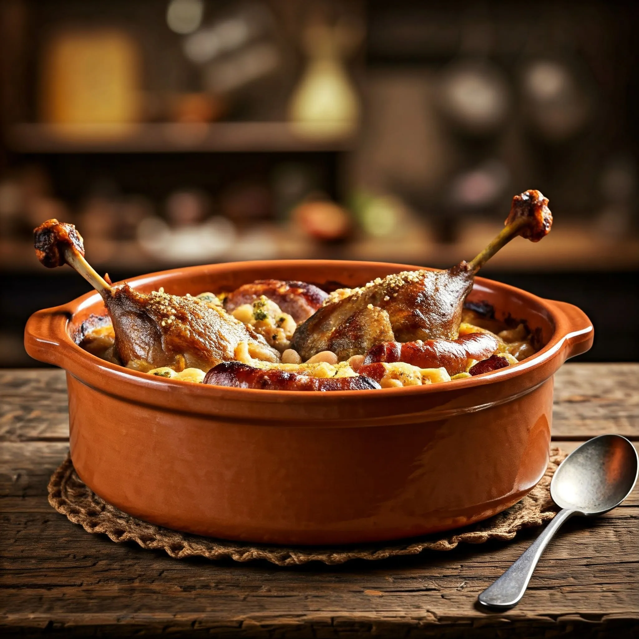 Rustic Cassoulet featuring a hearty mix of fresh meats in beans